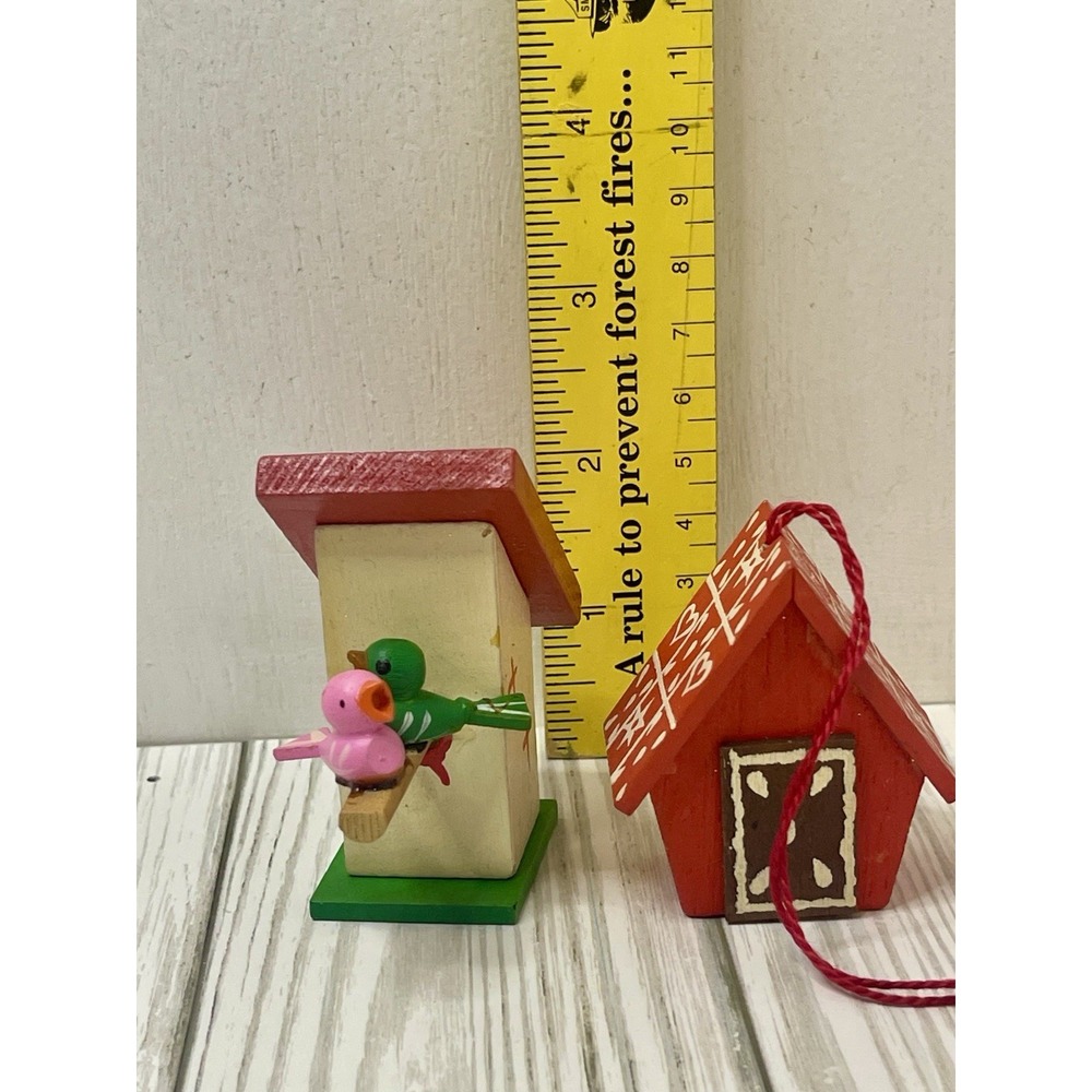 2 Vintage Ornaments Steinbach House Wooden Hand Made In Germany - Picture 9 of 9